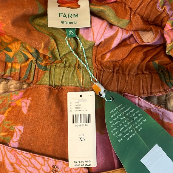 FARM Rio Orange Maxi Dress with Pink & Yellow Floral Print - Picture 5 of 7